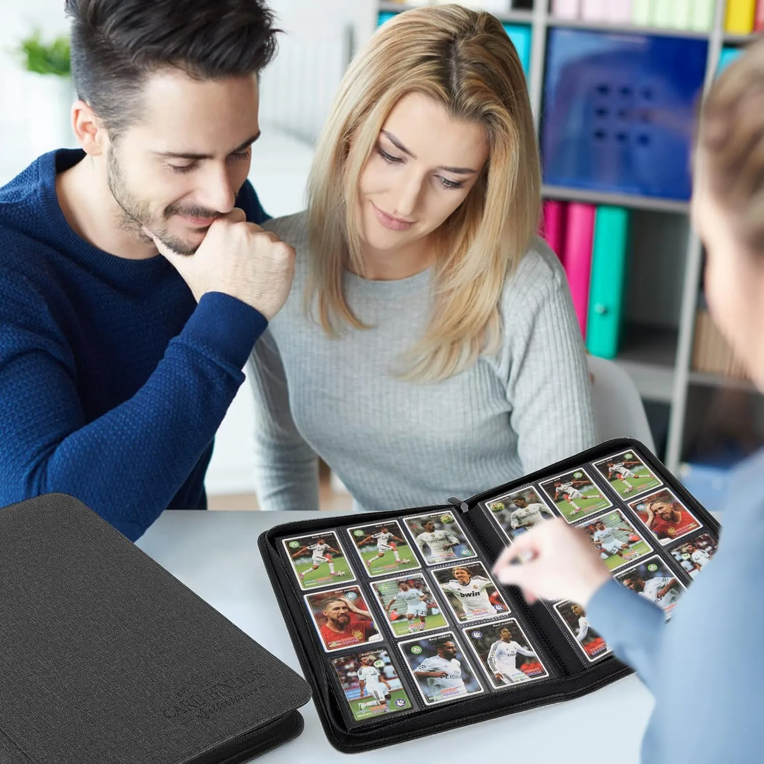 9 Pocket Card Binder, Premium Zip Trading Card Binder, 540 Double Sided Pocket PU Collection Binder, Collector Album, Card Folder for MTG, TCG, Sports Cards (Black)