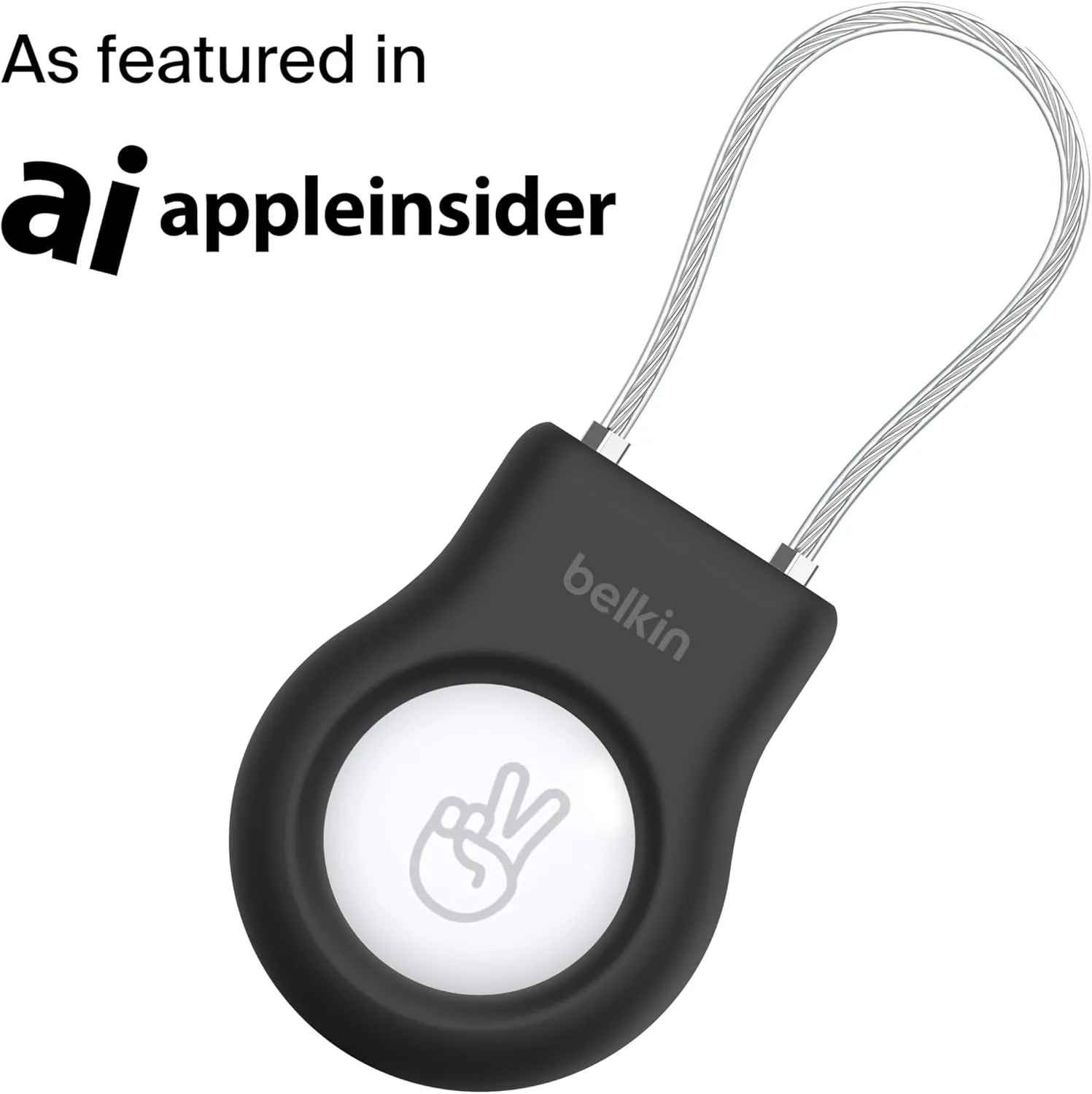Belkin Secure Holder with Wire Cable for Apple AirTag, Black