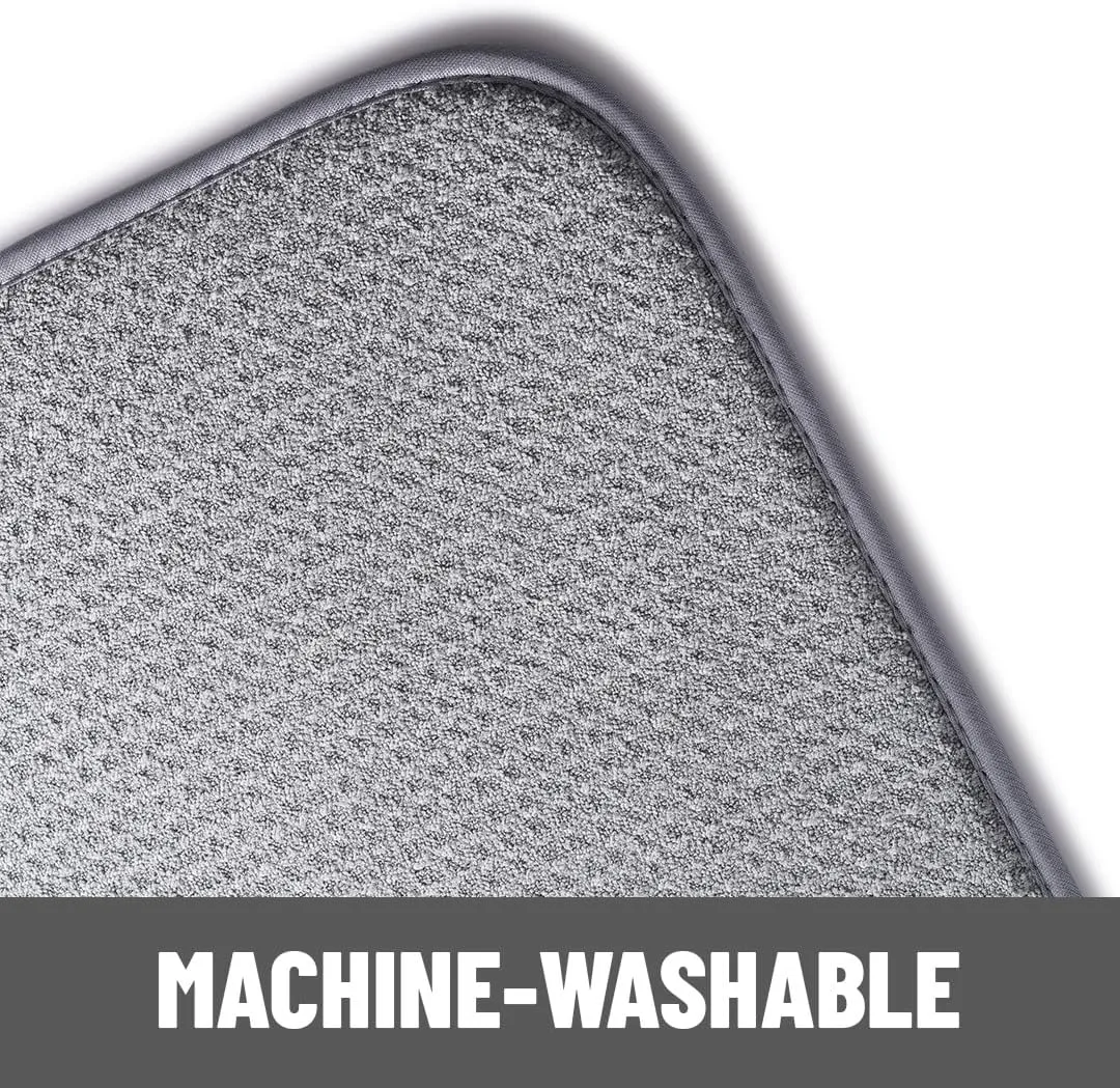 Bellemain XXL Dish Mat 24" x 17" ( LARGEST MAT ) Microfiber Dish Drying Mat , Super absorbent ( Gray )