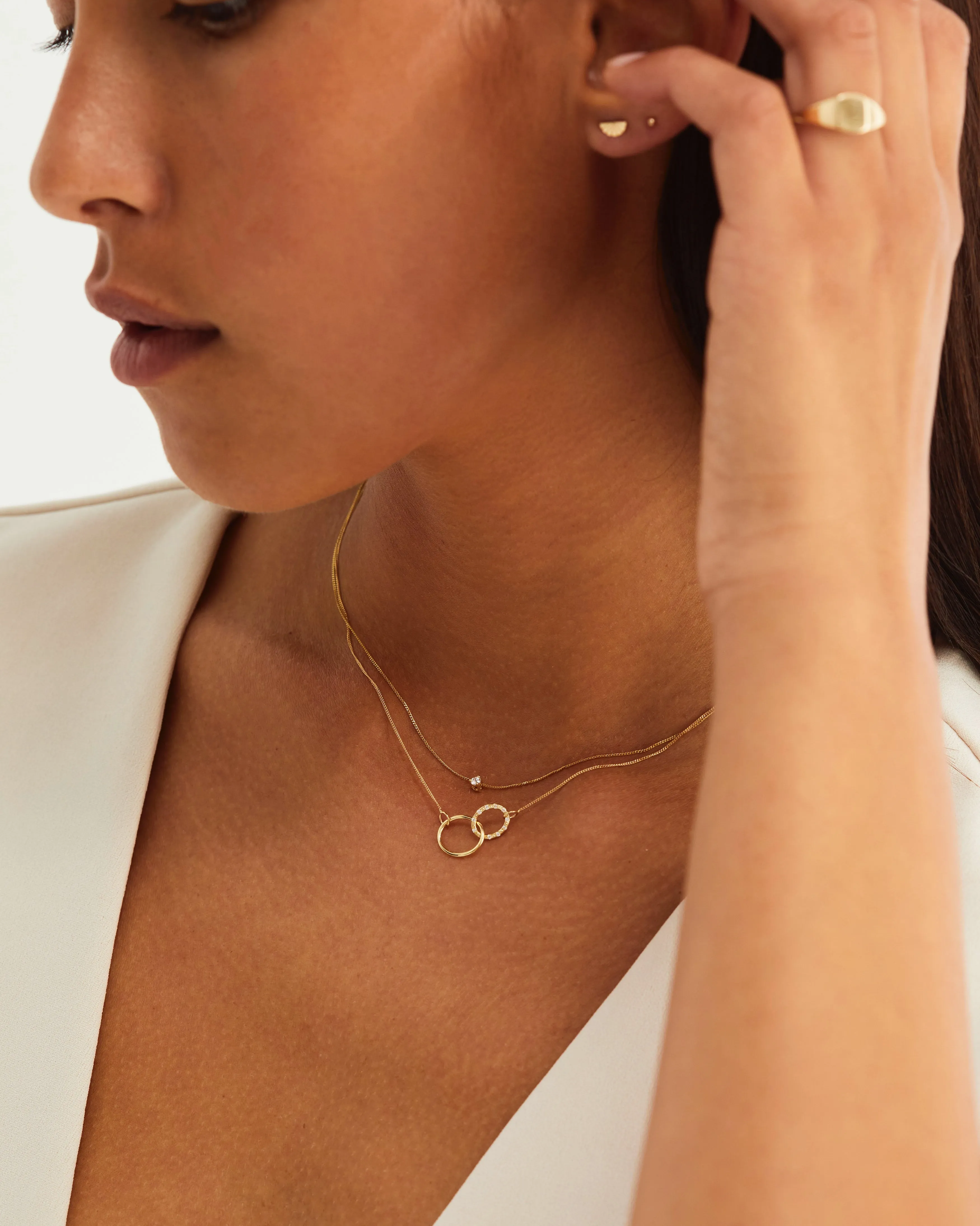 Cascade Loop Through Oval Necklace | Diamonds