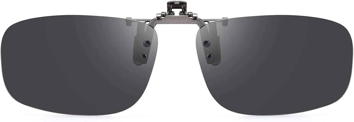 CAXMAN Polarized Clip On Sunglasses Over Prescription Glasses for Men Women UV Protection