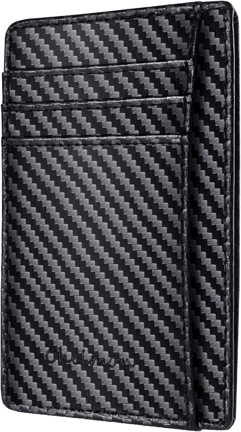 Chelmon Slim Wallet for Men, Minimalist Front Pocket RFID Blocking Credit Card Holder