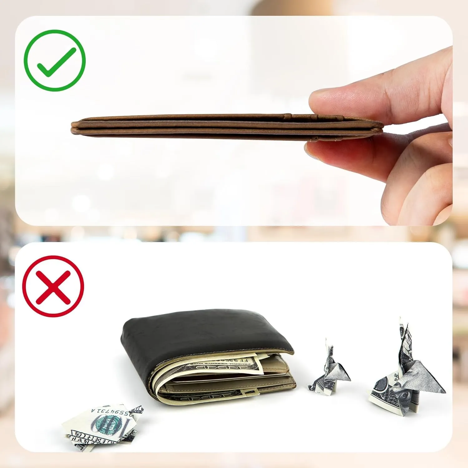 Chelmon Slim Wallet for Men, Minimalist Front Pocket RFID Blocking Credit Card Holder