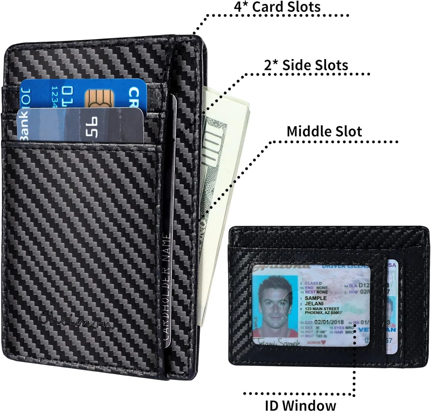 Chelmon Slim Wallet for Men, Minimalist Front Pocket RFID Blocking Credit Card Holder