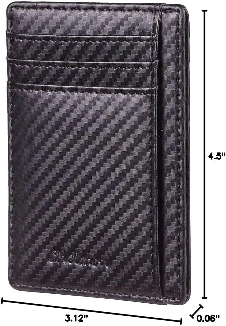 Chelmon Slim Wallet for Men, Minimalist Front Pocket RFID Blocking Credit Card Holder