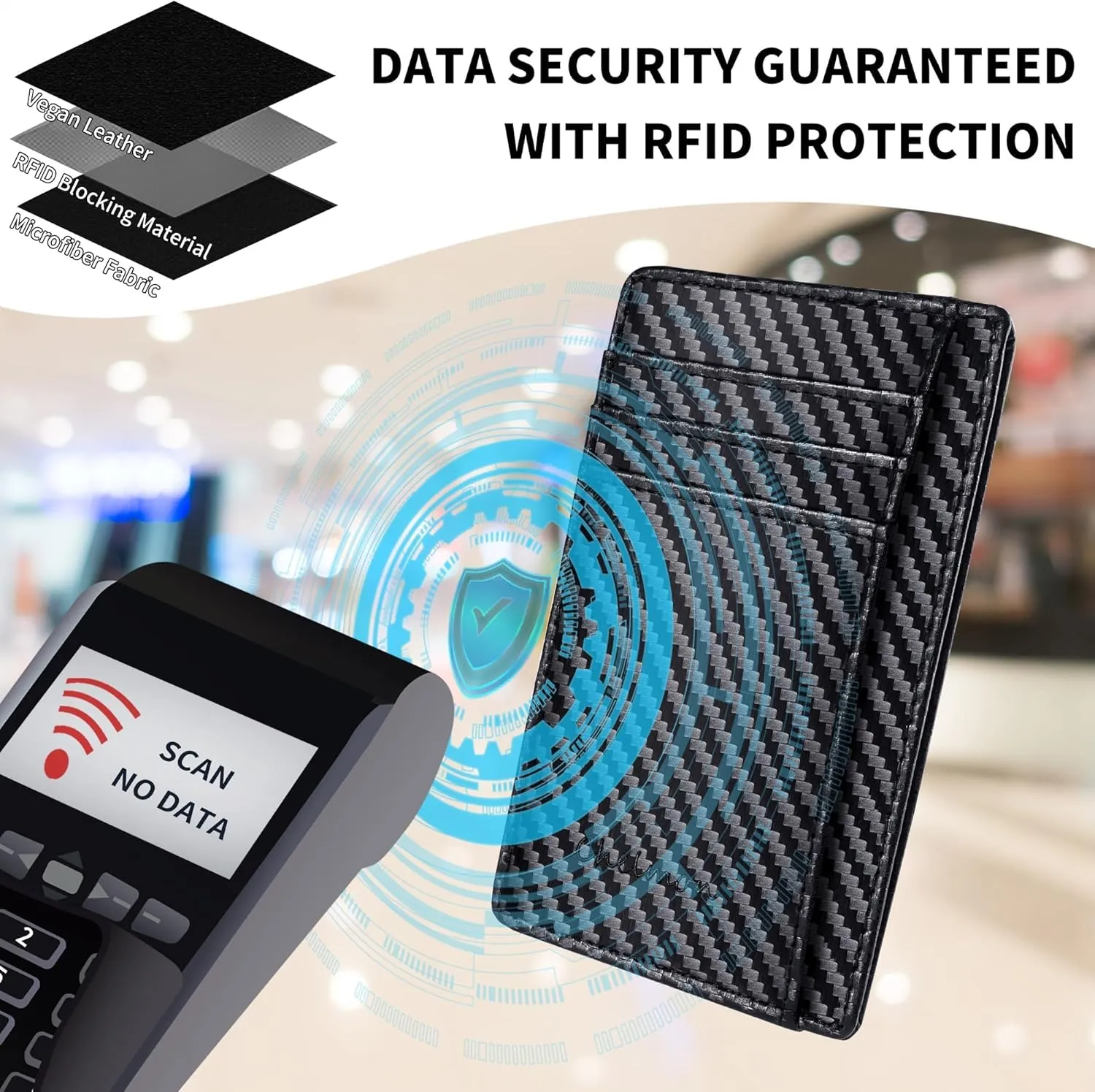Chelmon Slim Wallet for Men, Minimalist Front Pocket RFID Blocking Credit Card Holder