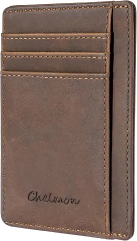Chelmon Slim Wallet for Men, Minimalist Front Pocket RFID Blocking Credit Card Holder