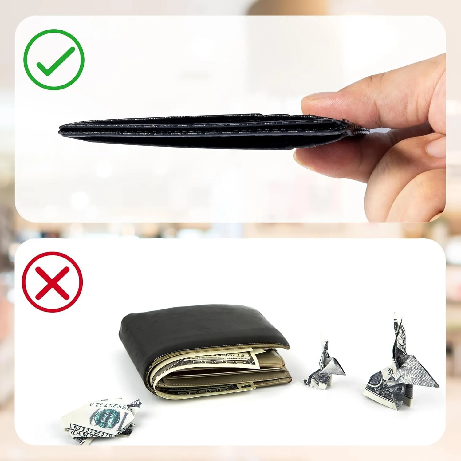Chelmon Slim Wallet for Men, Minimalist Front Pocket RFID Blocking Credit Card Holder