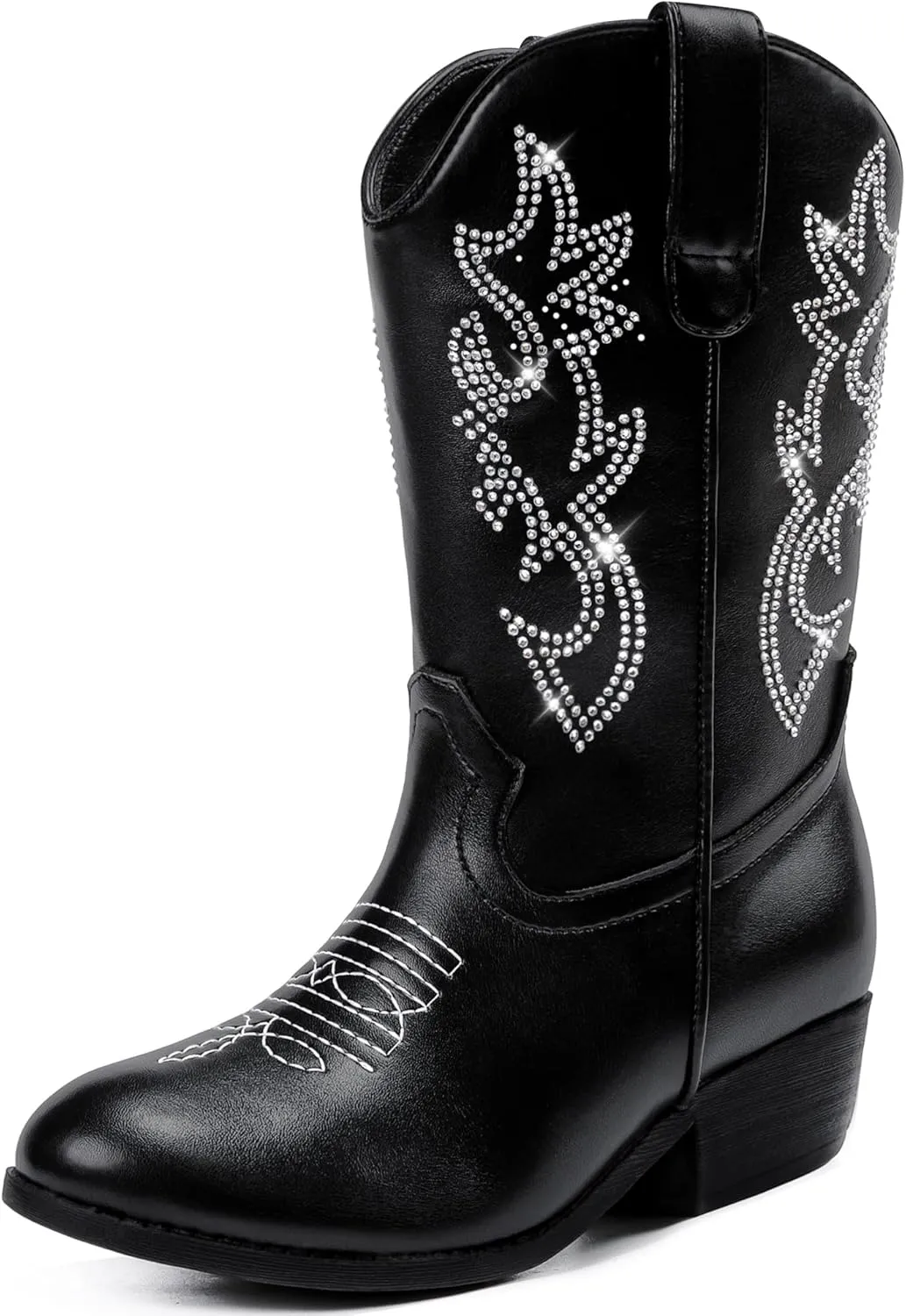 Cowboy Boots for Girls Pointed Toe Kids Cowgirl Boots Mid Calf Western Youth Cowgirl Boots Horse Riding Party for Toddler Little Big Kids