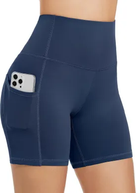 Custer's Night High Waist Out Pocket Yoga Short Tummy Control Workout Running 4 Way Stretch Yoga Leggings