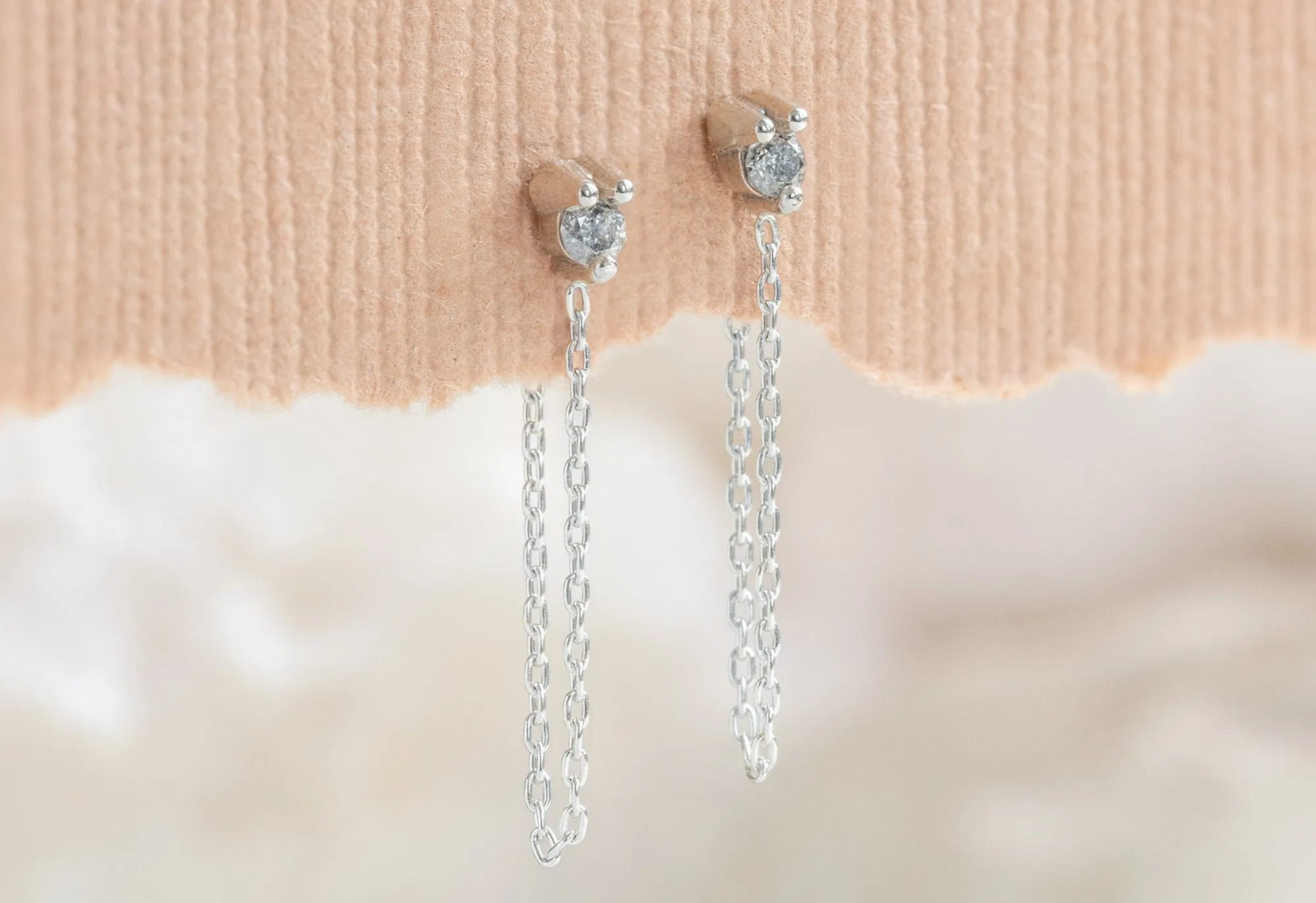 Diamond Sunburst Chain Hoops
