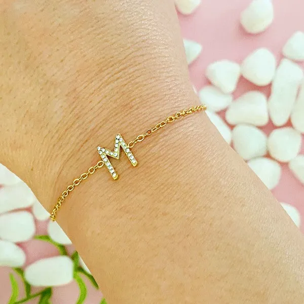 Ellison and Young Dainty Sparkle Initial Bracelet