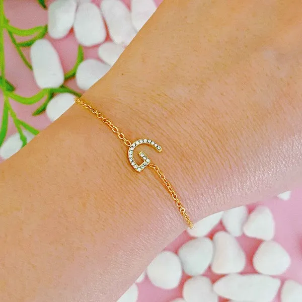 Ellison and Young Dainty Sparkle Initial Bracelet