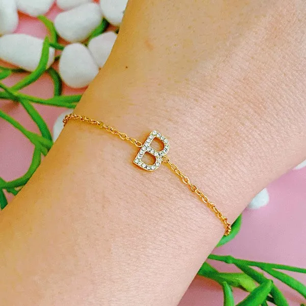 Ellison and Young Dainty Sparkle Initial Bracelet