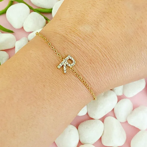 Ellison and Young Dainty Sparkle Initial Bracelet