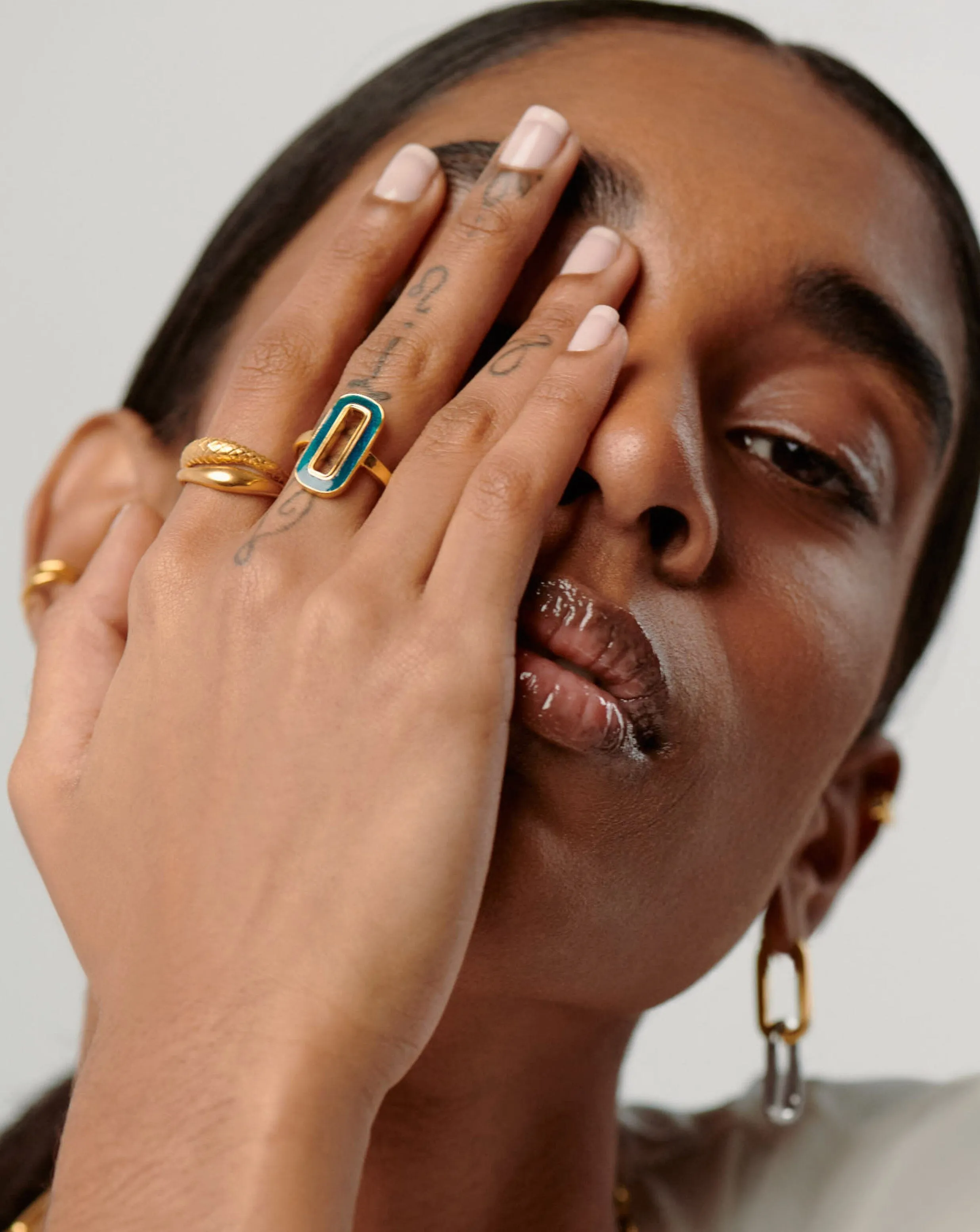 Enamel Haze Statement Ovate Ring