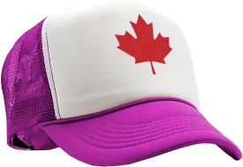 Gooder Tees - Canadian Maple Leaf - O Canada Patriot Pride - Vintage Retro Style Trucker Cap Hat