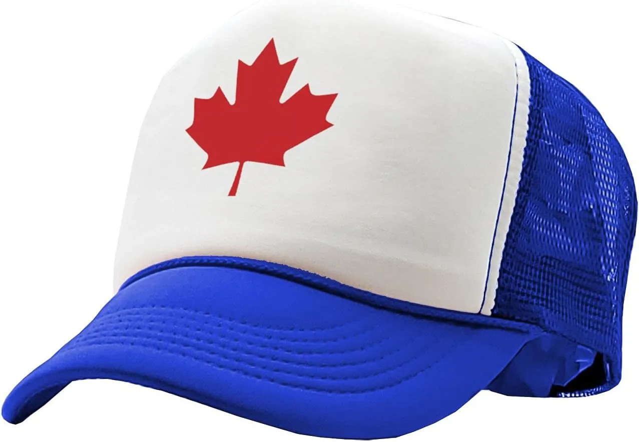 Gooder Tees - Canadian Maple Leaf - O Canada Patriot Pride - Vintage Retro Style Trucker Cap Hat