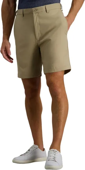 Haggar Men's Cool 18 Pro Straight Fit Flat Front 4-Way Stretch Expandable Waist Shorts - 7 and 9.5 Inch Inseams