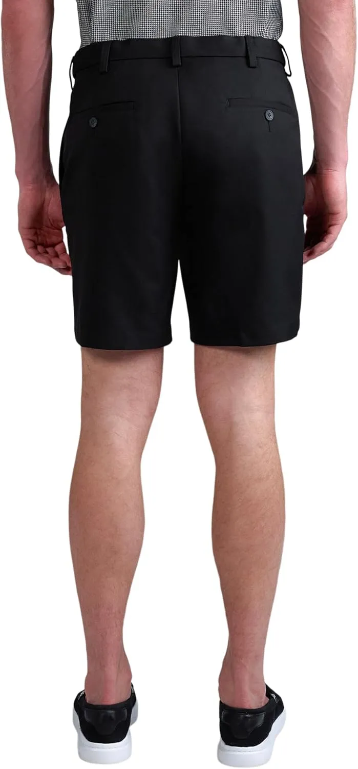 Haggar Men's Cool 18 Pro Straight Fit Flat Front 4-Way Stretch Expandable Waist Shorts - 7 and 9.5 Inch Inseams