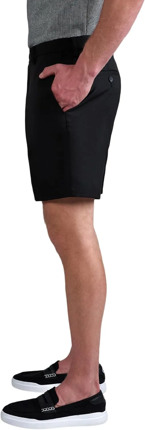 Haggar Men's Cool 18 Pro Straight Fit Flat Front 4-Way Stretch Expandable Waist Shorts - 7 and 9.5 Inch Inseams