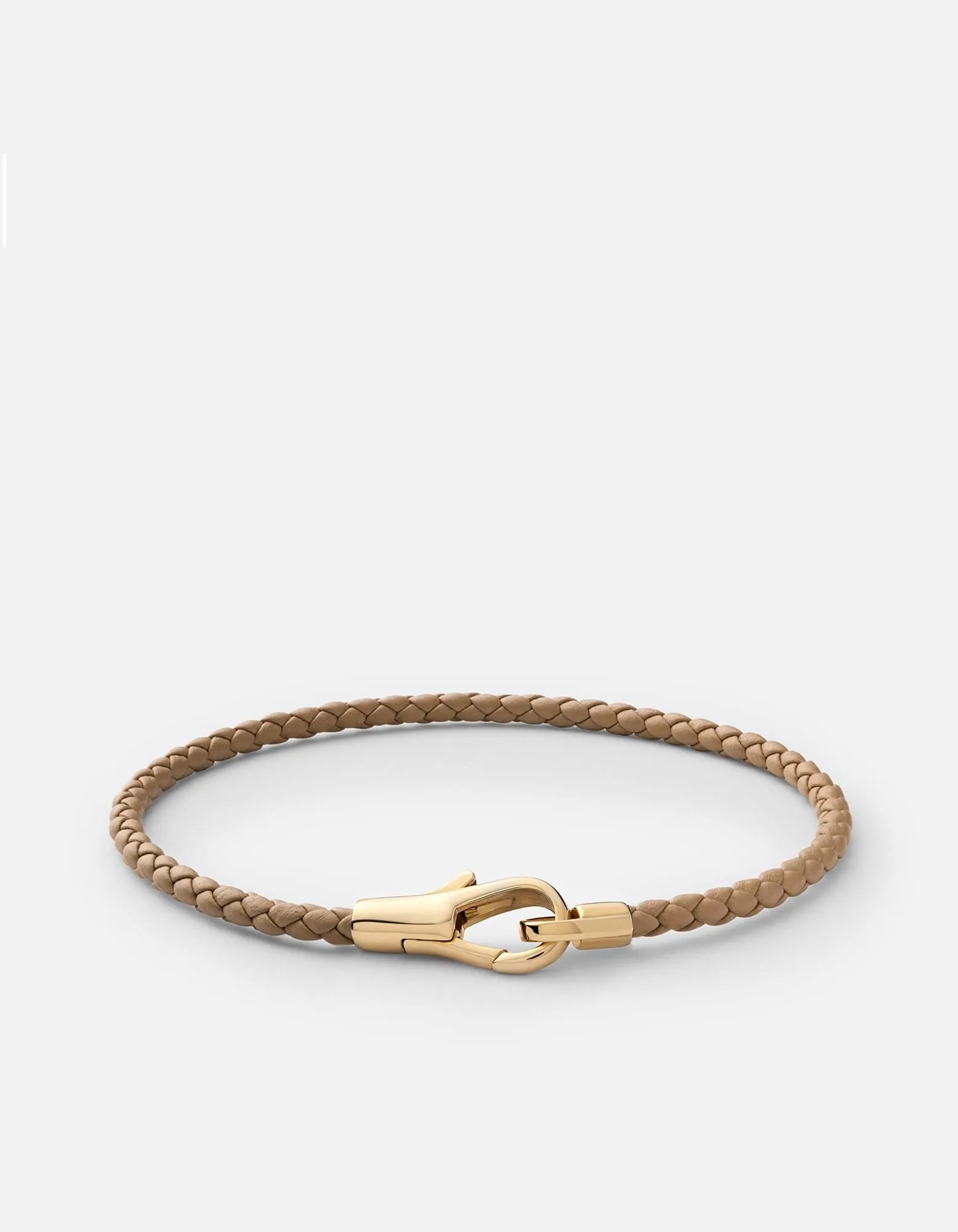 Knox Leather Bracelet, Gold Vermeil