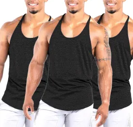 Men's Workout Stringer Tank Tops Athletic Quick Dry Y-Back Tops Bodybuilding Muscle Shirts for Gym1 Or 3 Pack