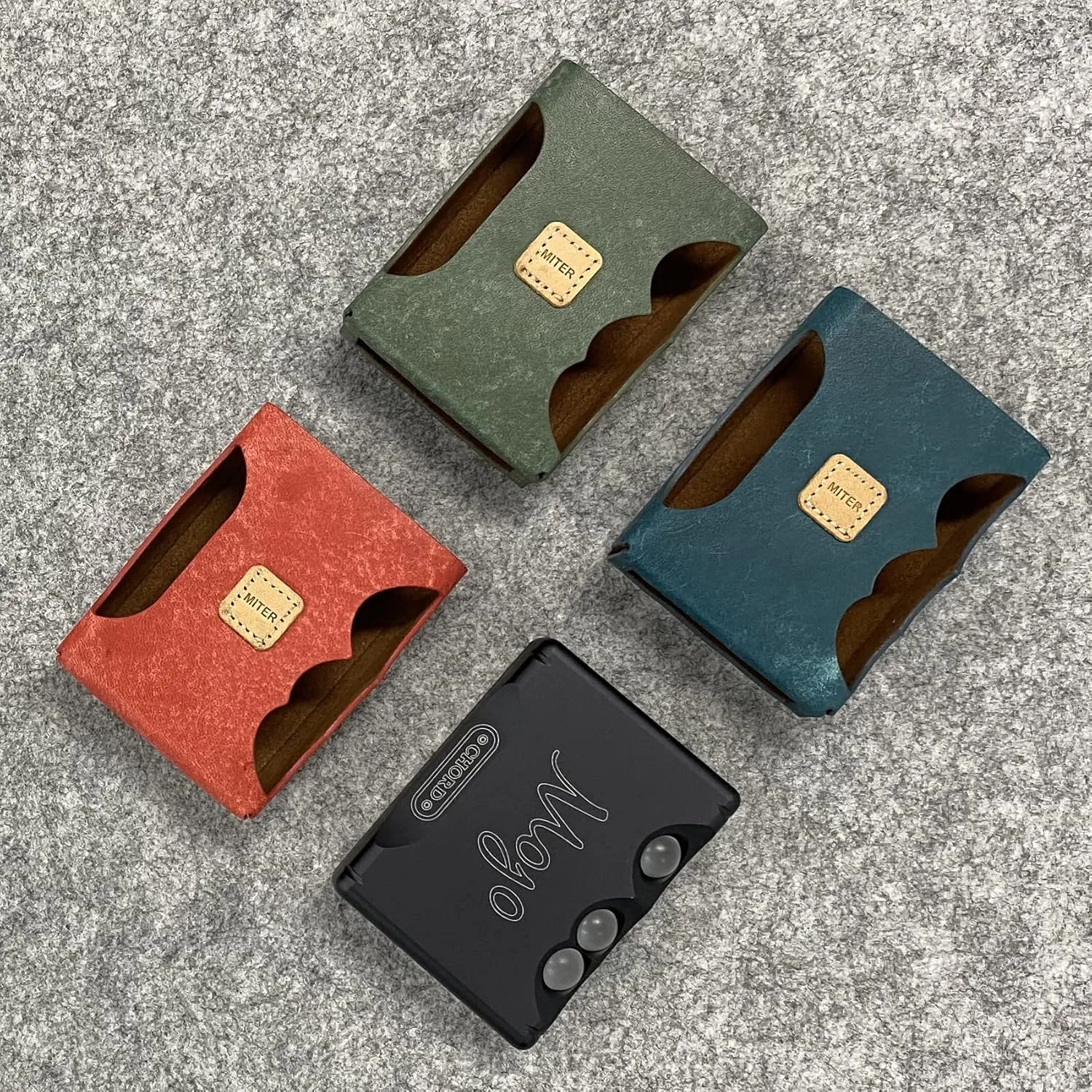 MITER Case Compatible with Chord Mojo 1 (first edition) , Handmade Italy Pueblo Leather Case Cover for Mojo1 (Dark Green)