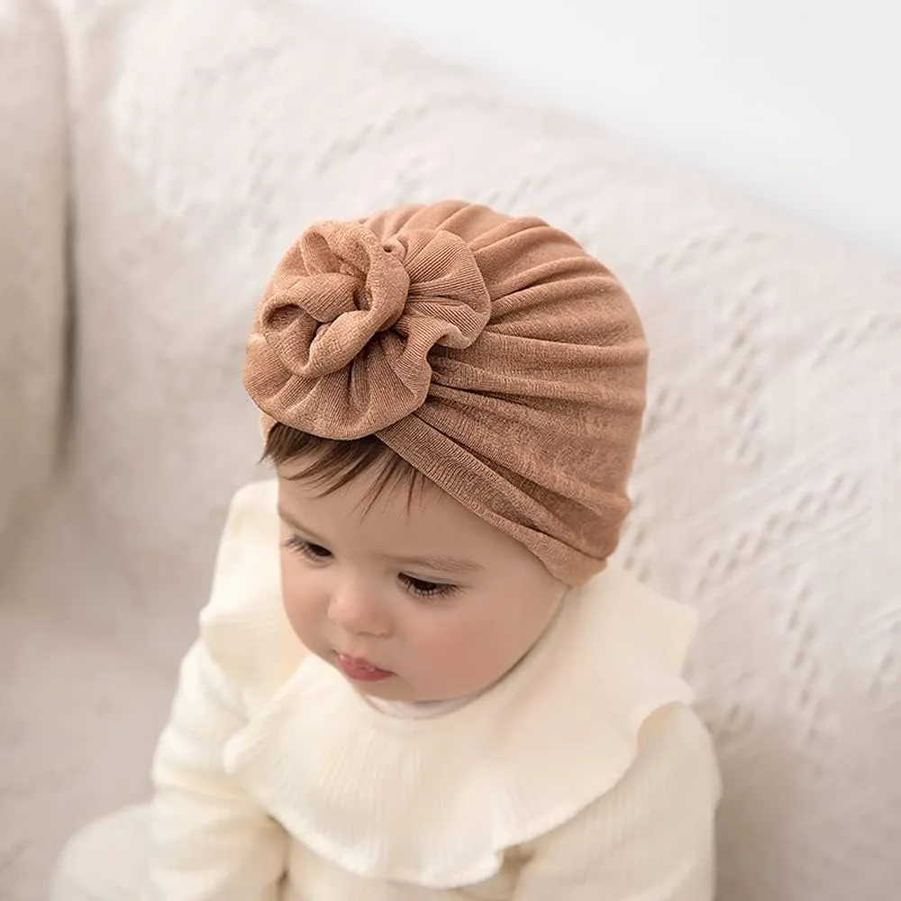 Newborn Babies Headwrap Hat Infant Toddler Cotton Soft Cute Nursery Beanie Headbands Top Bowknot Cap
