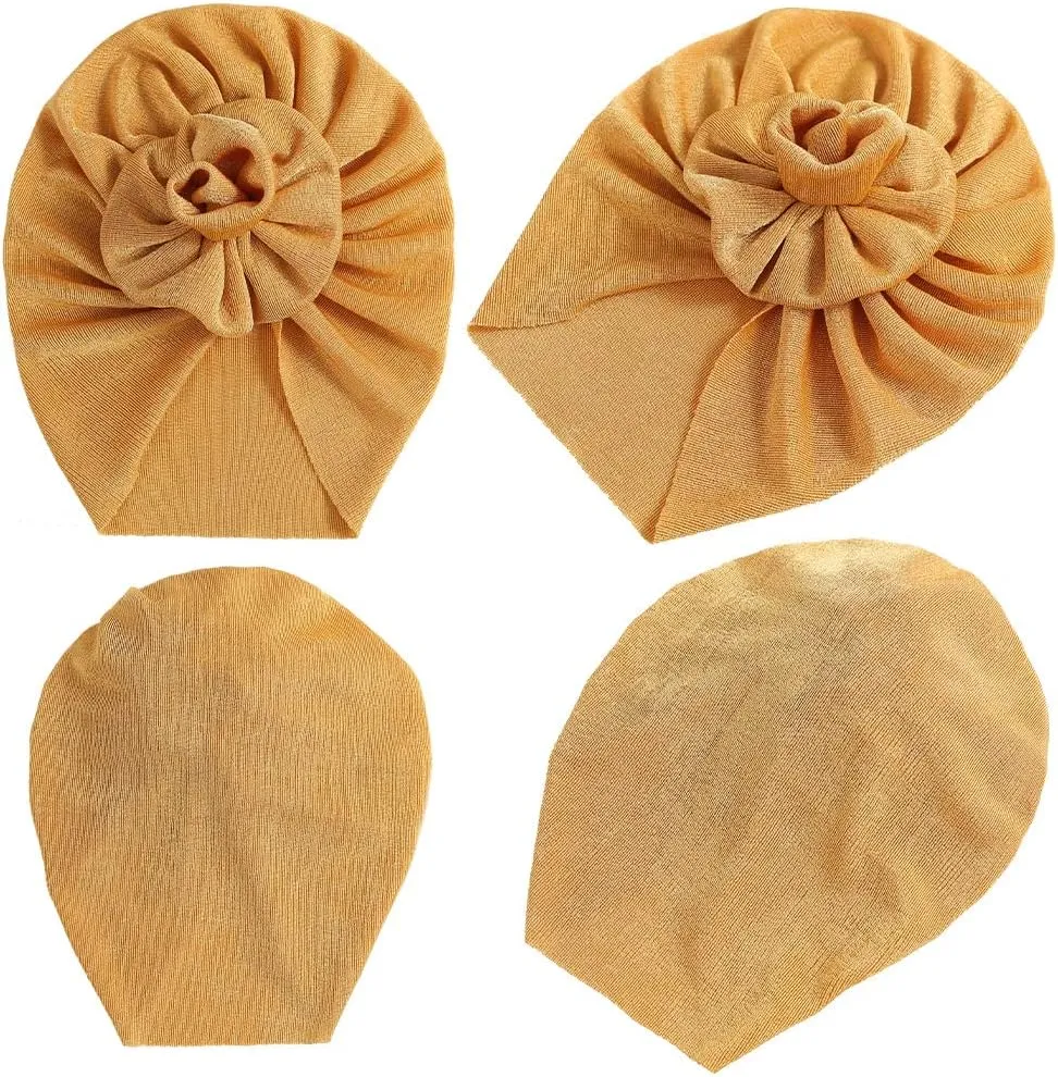 Newborn Babies Headwrap Hat Infant Toddler Cotton Soft Cute Nursery Beanie Headbands Top Bowknot Cap