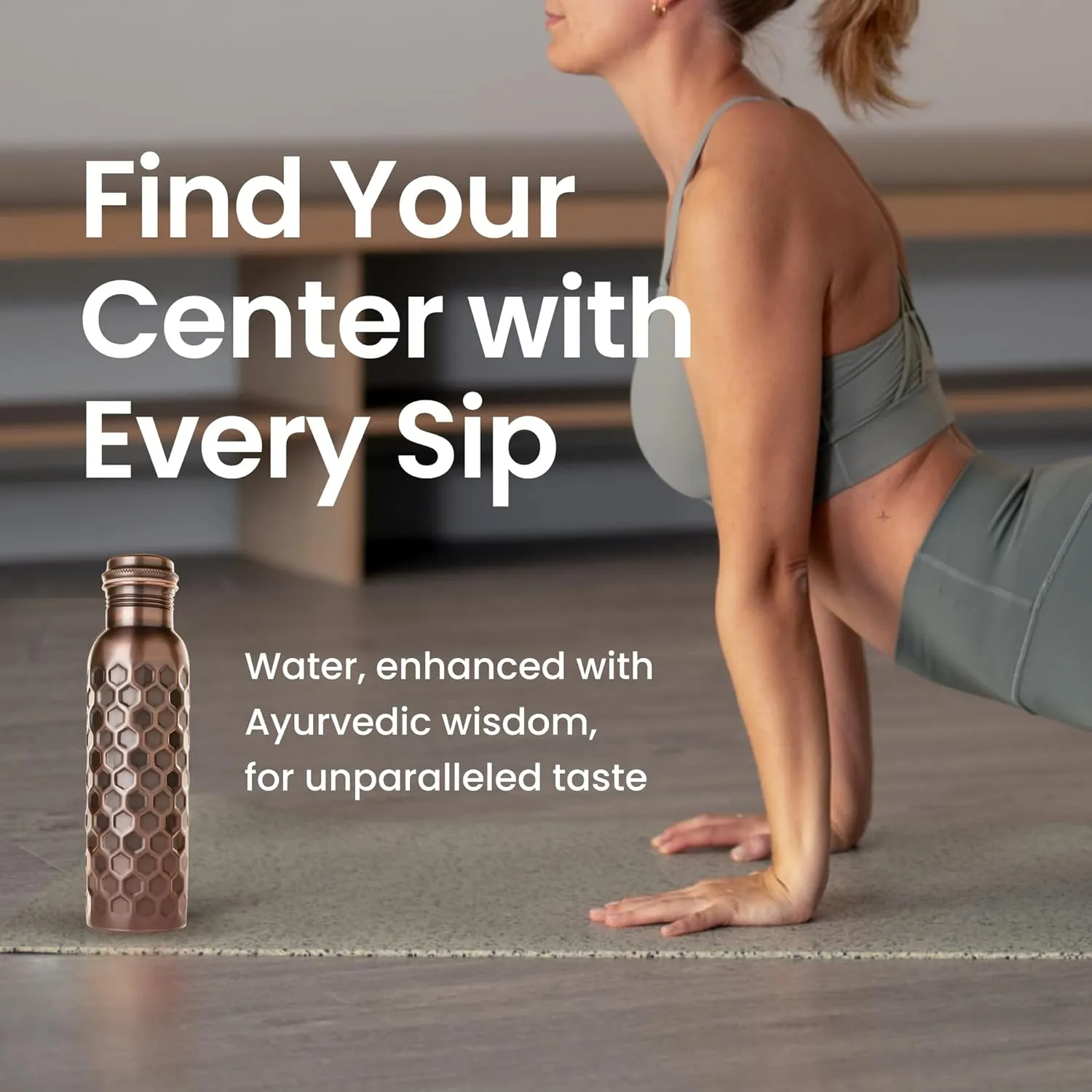 Pure Copper Water Bottle for Drinking Water, 34 Oz Antique Black  Stay Hydrated and Enjoy Ayurvedic Benefits  Leak-Proof, Temperature Retention, Eco-Friendly Design  Durable Copper Bottle
