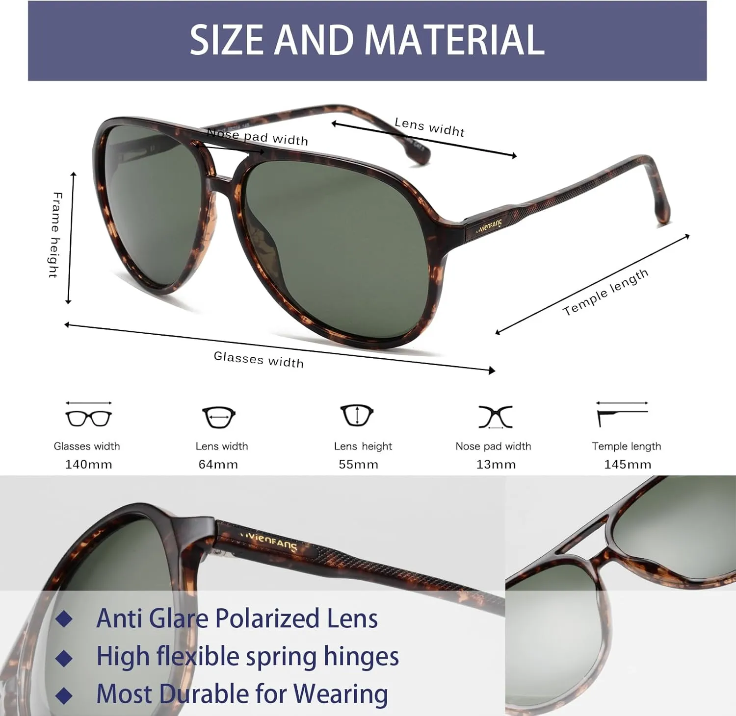 Retro Polarized Aviator Sunglasses Womens Mens, Vintage Flexible 70s Stylish Classic Shades Sun Glasses OW2201