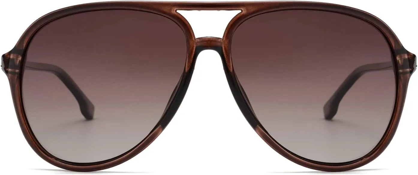 Retro Polarized Aviator Sunglasses Womens Mens, Vintage Flexible 70s Stylish Classic Shades Sun Glasses OW2201