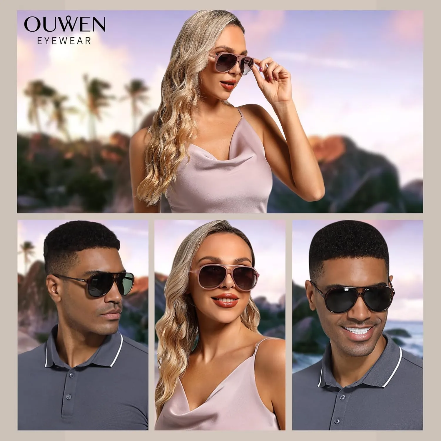 Retro Polarized Aviator Sunglasses Womens Mens, Vintage Flexible 70s Stylish Classic Shades Sun Glasses OW2201