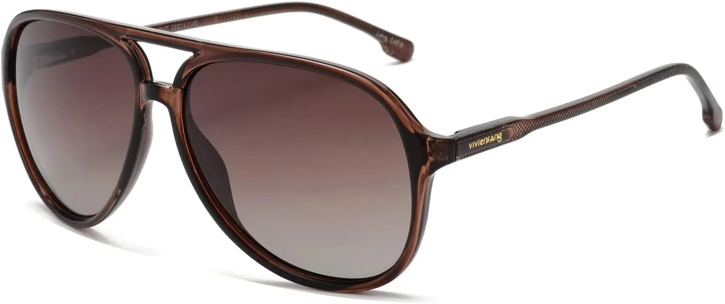 Retro Polarized Aviator Sunglasses Womens Mens, Vintage Flexible 70s Stylish Classic Shades Sun Glasses OW2201