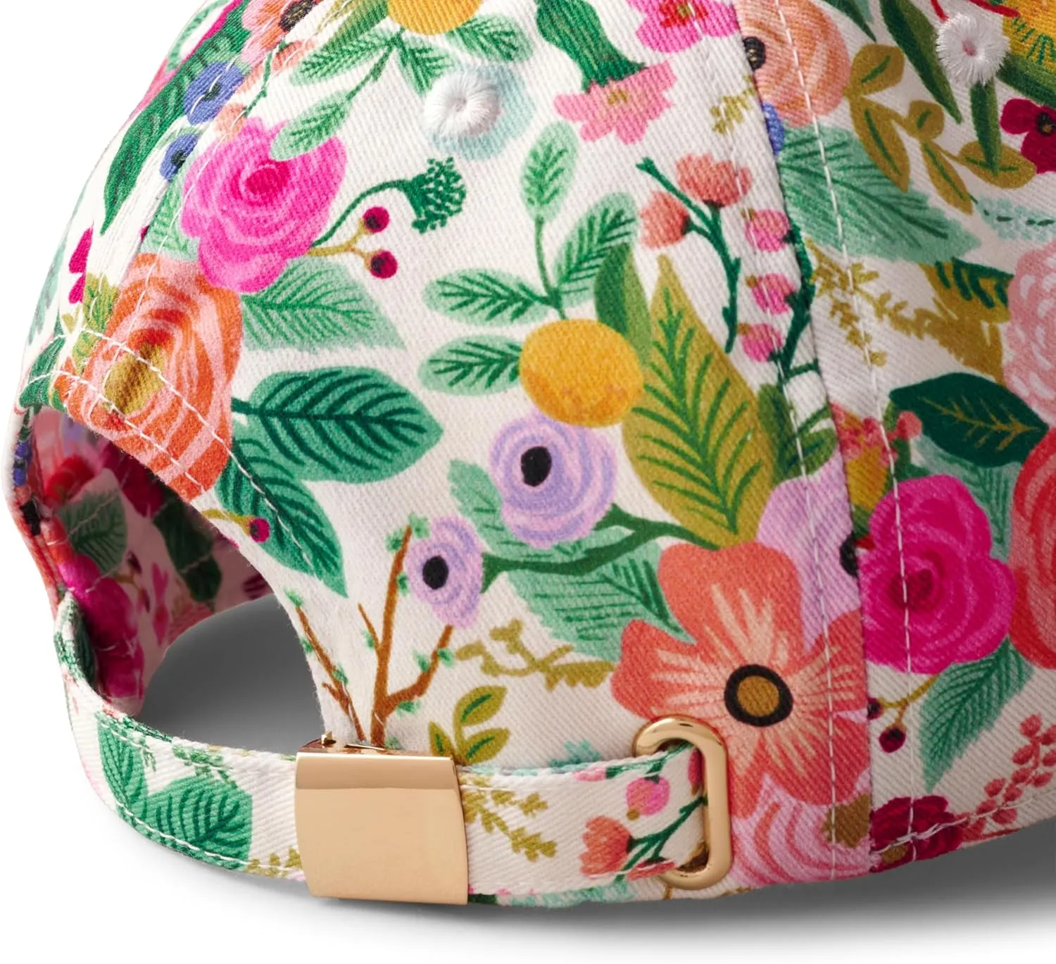 RIFLE PAPER CO. Women's Baseball Hat, 7" Brim, Classic Six-Panel Print Cap with Adjustable Strap, One Size Fits All