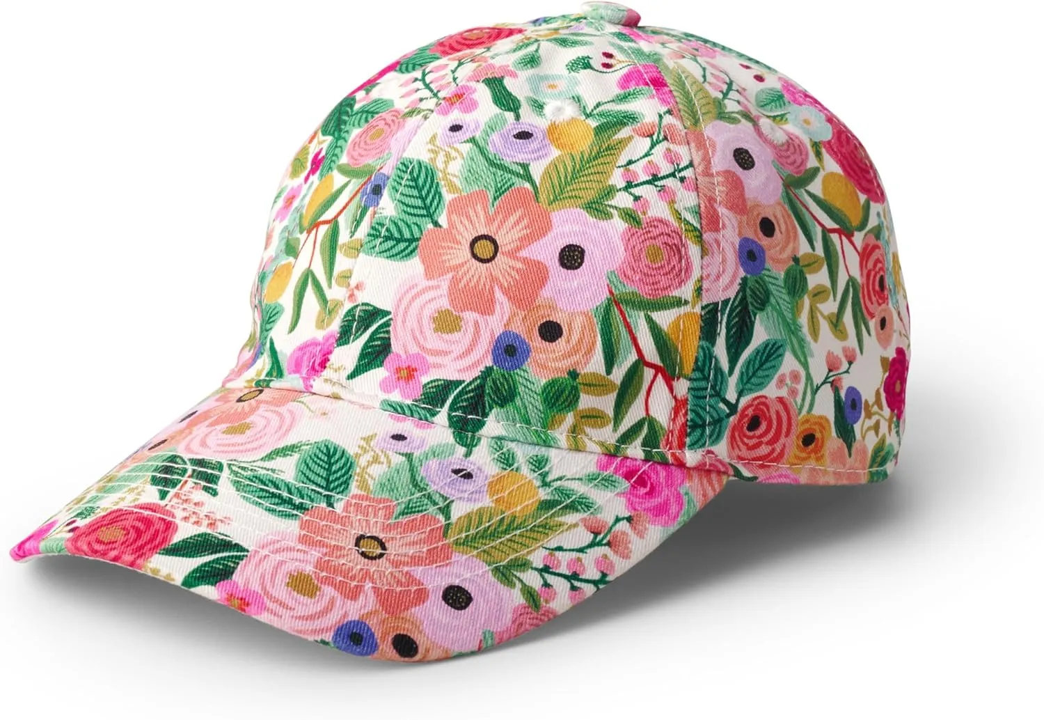 RIFLE PAPER CO. Women's Baseball Hat, 7" Brim, Classic Six-Panel Print Cap with Adjustable Strap, One Size Fits All