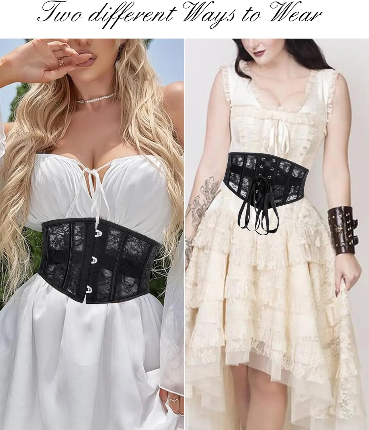 Scarlet Darkness Corset Belt for Women Renaissance Corset Lace Up Waist Belt Wide Waistband for Halloween