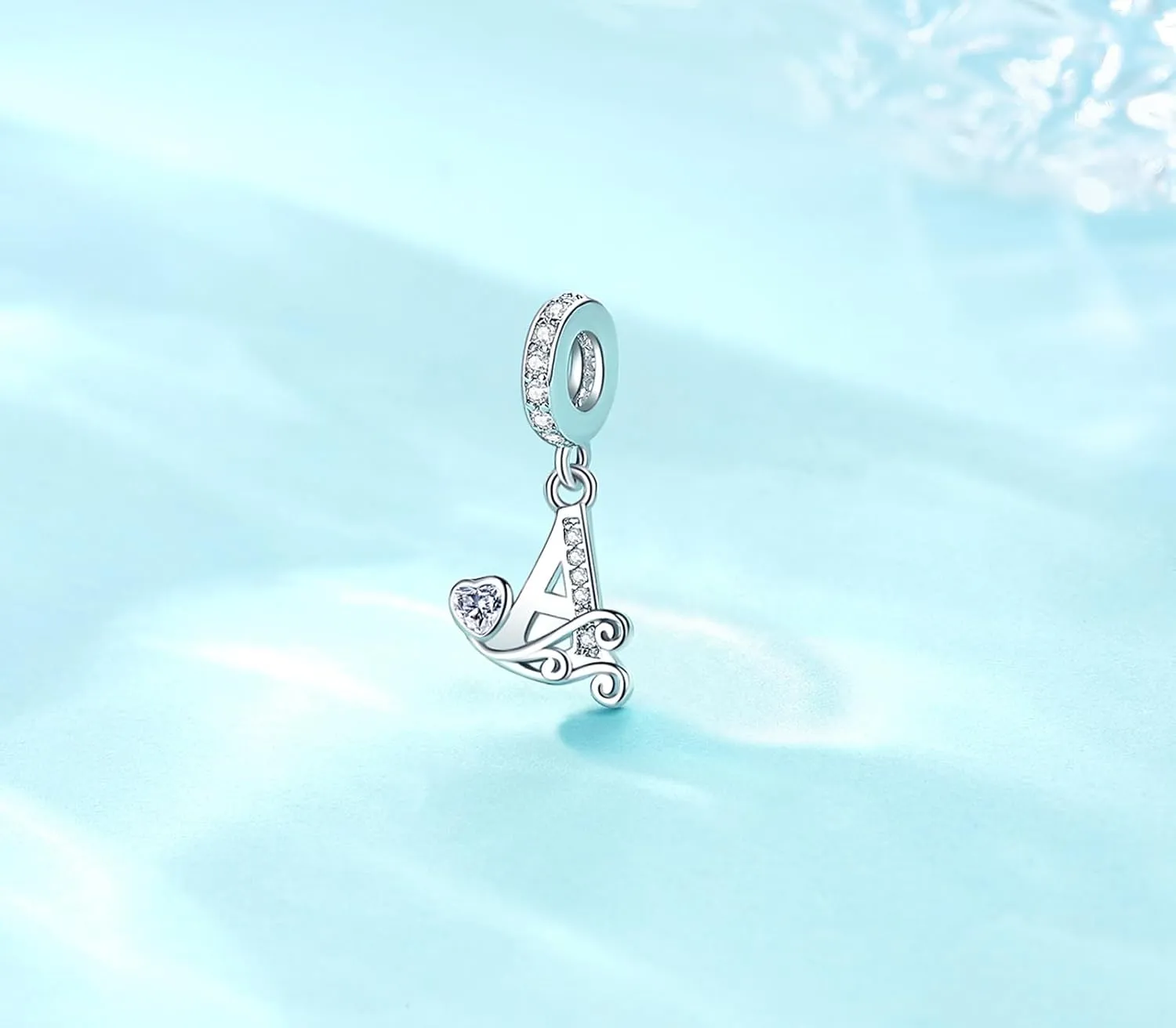 Silver Letter Charm Fit for Pandora Charms Bracelet Alphabet Initial Dangle Charms Beads Jewelry Gifts for Women