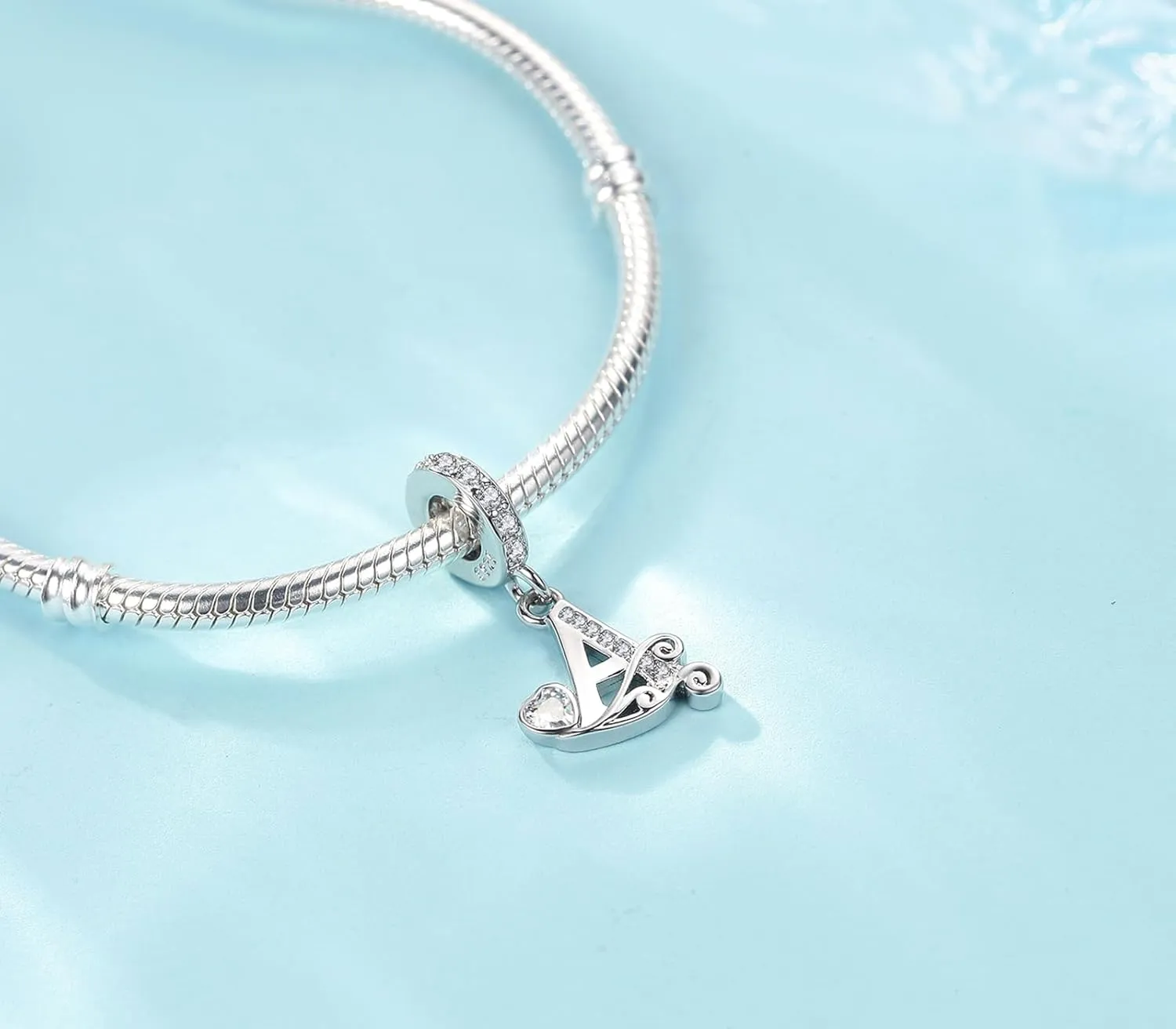Silver Letter Charm Fit for Pandora Charms Bracelet Alphabet Initial Dangle Charms Beads Jewelry Gifts for Women