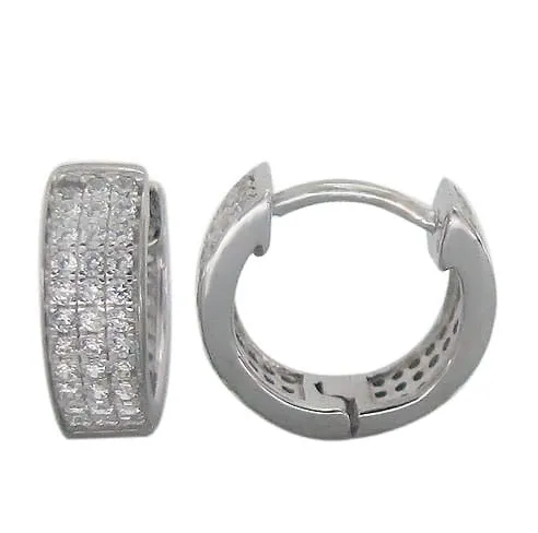 Sterling silver American diamond hoops
