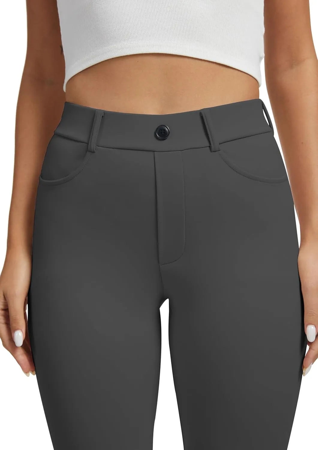 VIMPEP Womens Stretchy Yoga Dress Pants Straight Leg with Pockets Casual Petite/Regular 1202